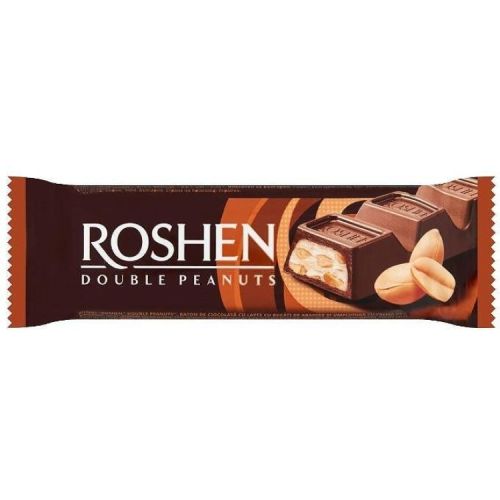 Roshen млечен шоколадов бар с фъстъци и фъстъчен пълнеж (29 г)