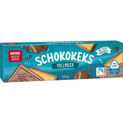 REWE шоколадови бисквити с пълномаслено мляко (125 г)