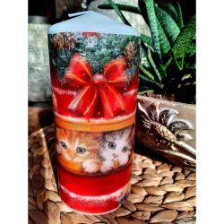 Коледна свещ Котета, 20 см (1 бр.)