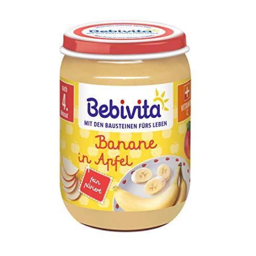 Bebivita пюре ябълка и банан, 5+ месеца (190 г)