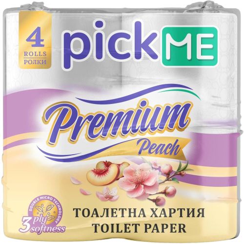 Pick Me Premium трипластова тоалетна хартия праскова (4 бр.)