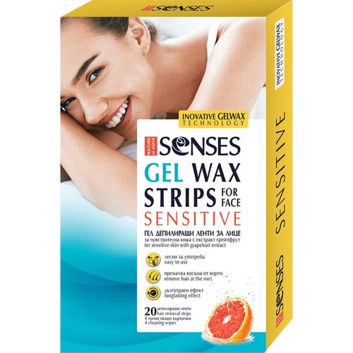 Nature of Agiva Senses депилиращи ленти за лице, гел (20 бр.)