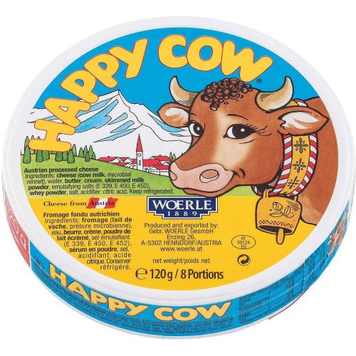 Happy Cow натурално топено сирене, секторно (120 г)