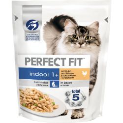 Perfect Fit Indoor пауч храна за котки с пиле и грах (85 г)