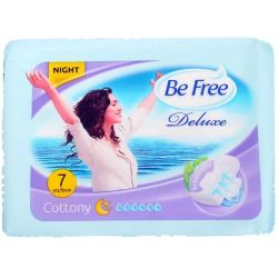 Be Free Deluxe Cottony Night памучни нощни дамски превръзки (7 бр.)