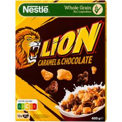 Nestle Lion зърнена закуска с карамел и шоколад (390 г)