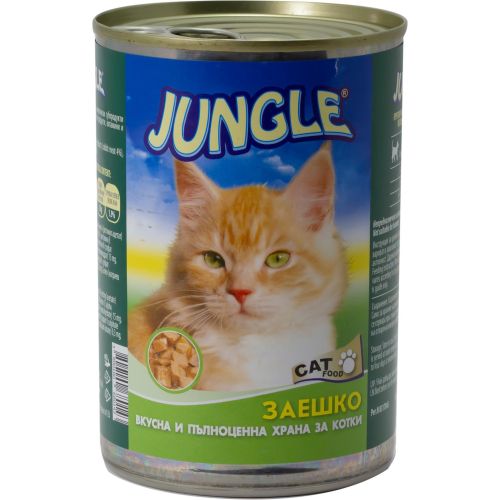Jungle храна за котки хапки заек, консерва (410 г)