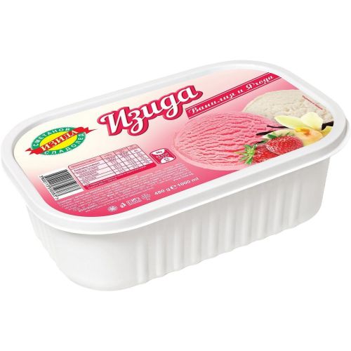 Изида сладолед ванилия и ягода (1 л)