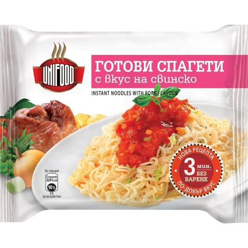 Unifood готови спагети със свинско (70 г)