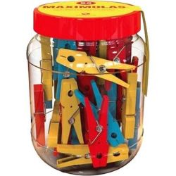 Maximolas буркан с щипки за пране, цветни, 7.5 см (50 бр.)