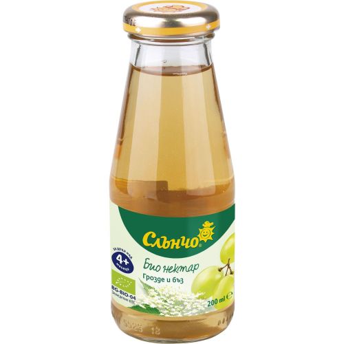 Слънчо бебешки биологичен нектар грозде и бъз (200 мл)