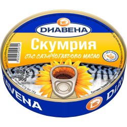 Диавена скумрия в слънчогледово масло (160 г)