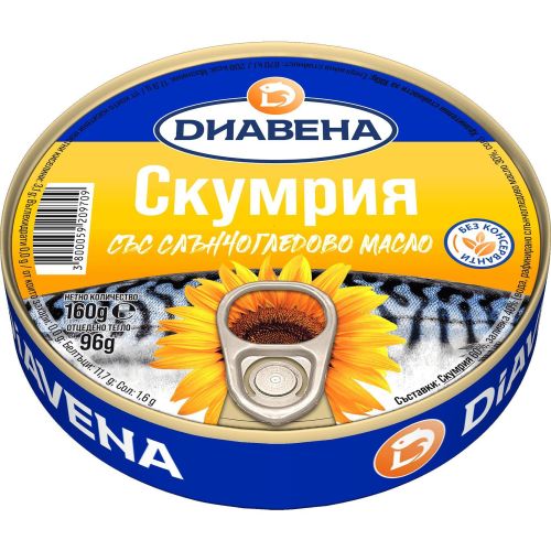 Диавена скумрия в слънчогледово масло (160 г)