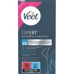 Veet депилиращи ленти за крака и тяло за чувствителна кожа (12 бр.)