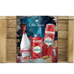 Old Spice Deep Sea комплект душ гел 3в1 250 мл, стик дезодорант 50 мл, Captain афтършейв лосион 100 мл (1 бр.)