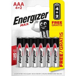 Energizer Max батерии ААА, 4 бр. + 2 бр. (6 бр.)