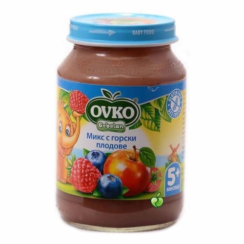 Bebelan пюре горски плодове микс, малини, боровинки, 5+ месеца (190 г)