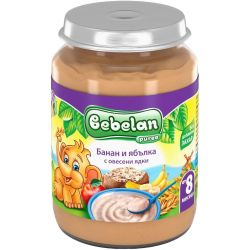 Bebelan пюре банан и ябълка с овесени ядки (190 г)