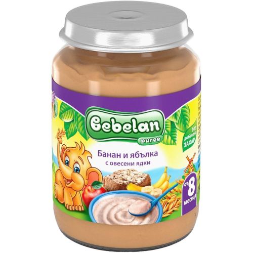 Bebelan пюре банан и ябълка с овесени ядки (190 г)