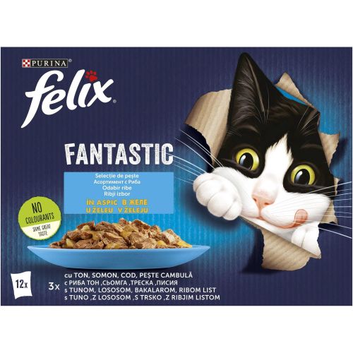 Purina Felix пауч храна за котка с риба тон, 12 бр. х 85 г (1.02 кг)