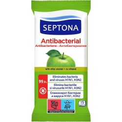 Septona антибакетриални кърпи зелена ябълка (15 бр.)