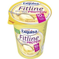Exquisa Fitline Protein крем от йогурт и извара, ягода / ванилия (400 г)