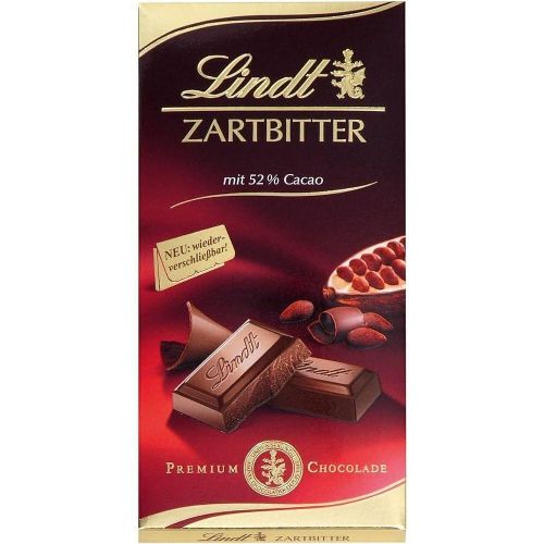 Lindt полугорчив шоколад с 52% какао (100 г)