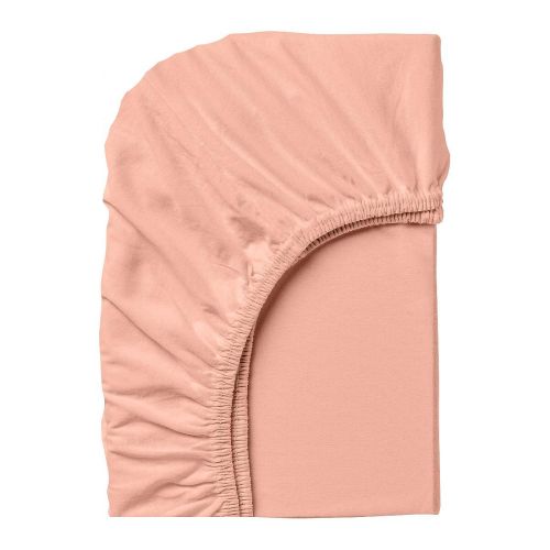 Dilios чаршаф с ластик от трико праскова, 90 см х 200 см х 25 см (1 бр.)