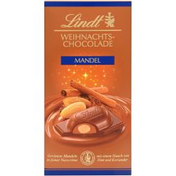 Lindt коледен шоколад с бадеми (100 г)