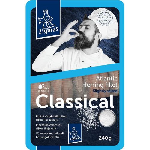 Zigmas филе от херинга в растително масло, леко осолено (240 г)