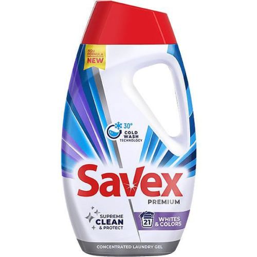 Savex White & Colors течен препарат за пране, 21 пранета (945 мл)