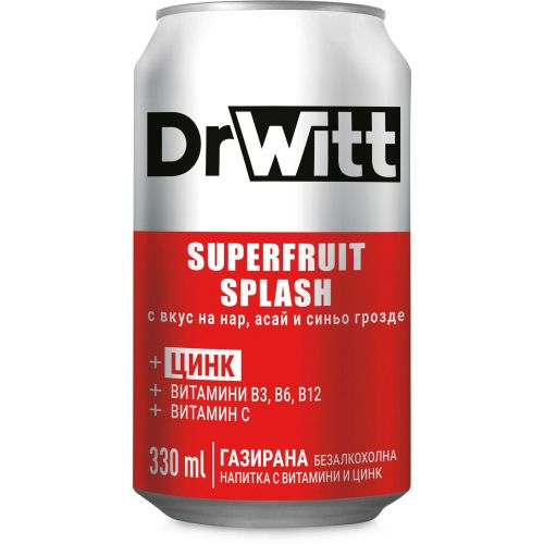 Dr Witt Splash витаминна газирана напитка, кен (330 мл)