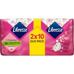 Libresse V-Protection Ultra+ Natural дамски превръзки с крилца (20 бр.)