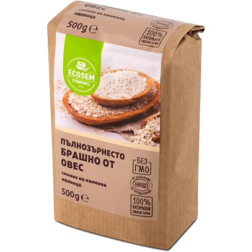 Екосем пълнозърнесто брашно от овес (500 г)