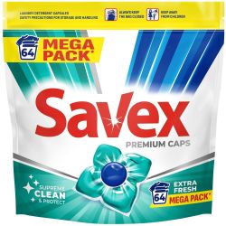 Savex Premium Caps Extra Fresh капсули за пране, 64 пранета (64 бр.)