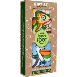 Happy Foottopia принт чорапи, 78% бамбук, пеликан и хамелеон, размер 35-38 (2 бр.)