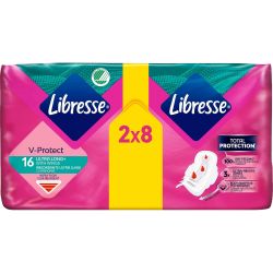 Libresse V-Protection Ultra Long+ дамски превръзки с крилца (16 бр.)