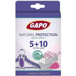 Gapo гел ароматизатор против молци лавандула, 10 + 5 бр. (15 бр.)