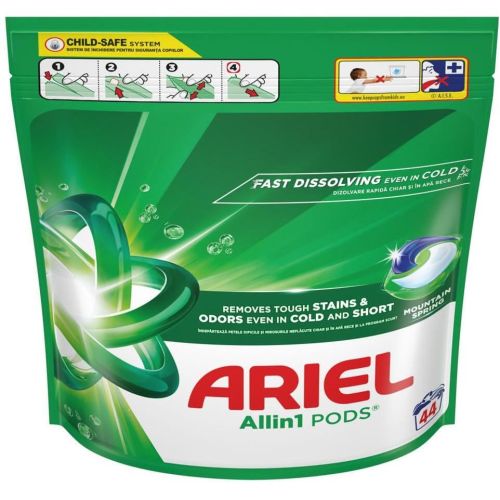 Ariel AllIn1 Pods Mountain Spring гел капсули за пране, 44 пранета (44 бр.)