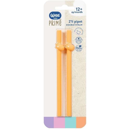 Wee Baby комплект сламки от естествен силикон, 9+ месеца (1 бр.)