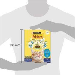Purina Friskies Sterilised храна за котки в зряла възраст, кастрирани котки, сьомга и зеленчуци (300 г)