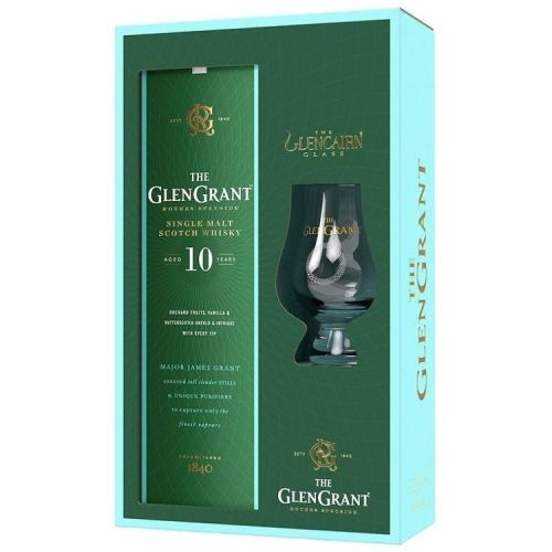 Glen Grant Single Malt 10 years комплект шотландско уиски с чаша (700 мл)