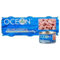 Ocean риба тон парченца в растително масло, 3 бр. х 95 г (285 г)