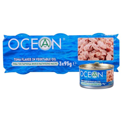 Ocean риба тон парченца в растително масло, 3 бр. х 95 г (285 г)