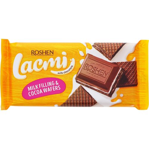Roshen Lacmi млечен шоколад с млечен пълнеж и вафла (90 г)