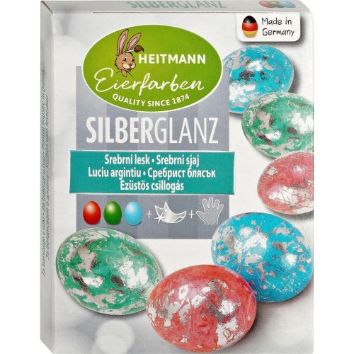 Heitmann течни бои за яйца, сребърен блясък, 3 цвята (1 бр.)