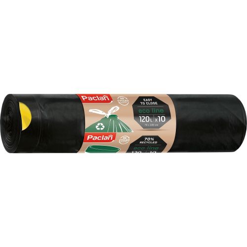 Paclan Eco Line торби за смет с връзки, 120 л (10 бр.)