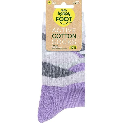 Happy Foottopia Active чорапи, с хавлиено стъпало, памук, лилав, размер 35-38 (1 бр.)