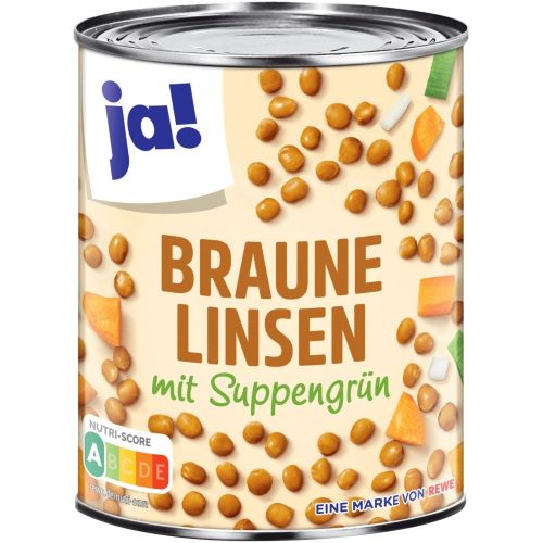 JA! супа от кафява леща със зеленчуци (800 г)