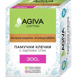 Agiva Cotton биоразградими клечки за уши (300 бр.)